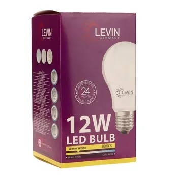 لمبة LED E27 نوع A ليفين (12 واط، أبيض مُصفر)