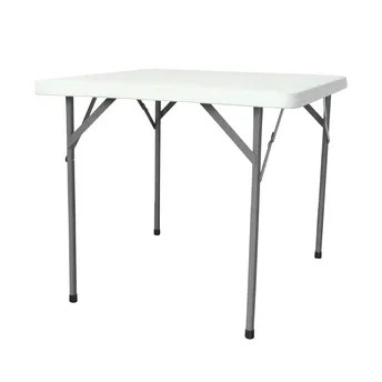 Plastic & Steel Square Table (86 x 86 x 74 cm)