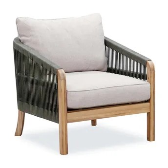 Santiago Single-Seater Acacia Wood Sofa W/Cushions (76 x 73 x 69.5 cm)