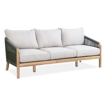 Santiago 3-Seater Acacia Wood Sofa W/Cushions (200 x 69 x 76 cm)