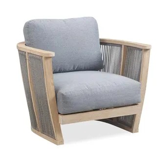 Forest Single-Seater Acacia Wood & Rope Sofa (83 x 80 x 63.5 cm)