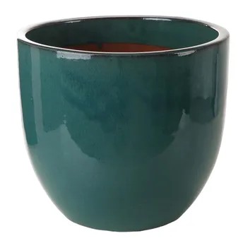 Shanghai 10-01DB Glazed Ceramic Plant Pot (30 x 27 cm, Ice Blue)