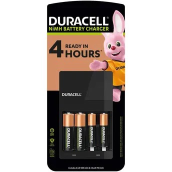 Duracell Hi-Speed Battery Charger W/4 Batteries, CEF14