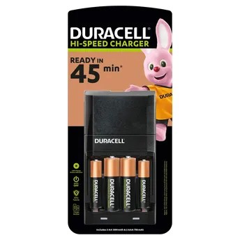 Duracell Hi-Speed Battery Charger W/4 Batteries, CEF27