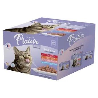 Les Repas Plaisir Chunks In Gravy Wet Cat Food (Mixed Flavors, Sterilized & Adult Cats, 24 x 85 g)