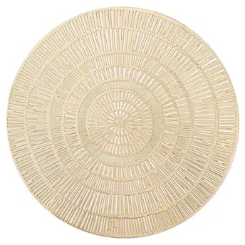 SG Round PVC Placemat (38 x 38 x 0.5 cm, Gold)
