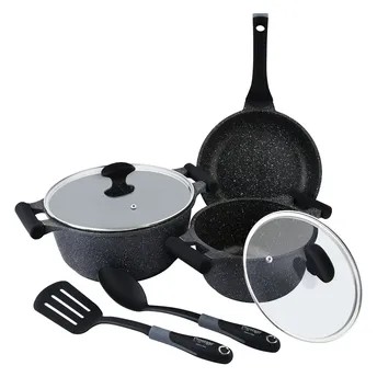 Prestige Essentials Granite Cookware Set (7 Pc., Black)