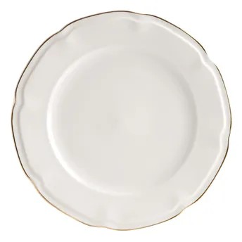 Orchid Earl Embossed New Bone China Dinner Plate (26.5 x 1.5 cm, White)