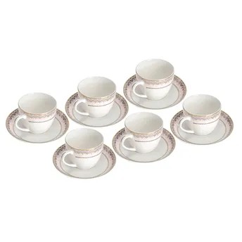 Orchid Amelia New Bone China Cup & Saucer Set (12 Pc.)