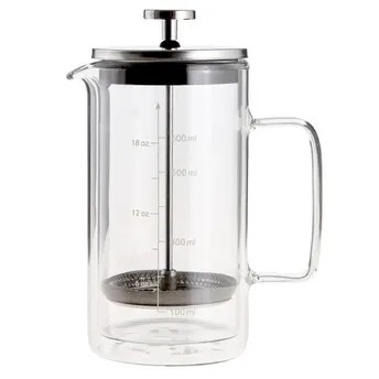 Neoflam Double Wall Glass Coffee Maker (600 ml, Clear)
