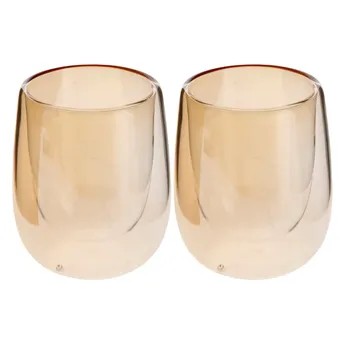 Neoflam Double Wall Borosilicate Glass Cup Set (2 Pc., 250 ml, Clear)