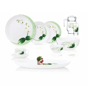 Luminarc White Orchid Opal Dinner Set (46 Pc., White)