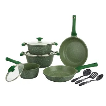 Prestige Essentials Non-Stick Induction Cookware Set (11 Pc., Green)