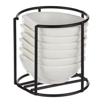 Cuisine Art Ceramic Dish Set W/Metal Stand (6 Pc.)