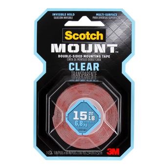 3M Scotch Permanent Heavy-Duty Mounting Tape (2.5 x 152.4 cm, Clear)