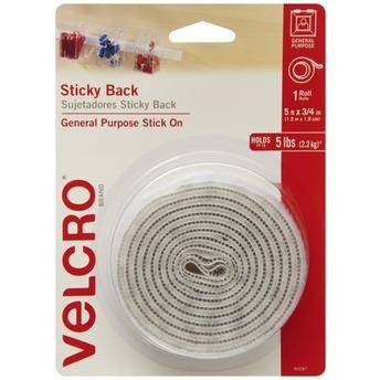 VELCRO® Self Adhesive Tape Roll (1.9 cm x  152 cm, White)