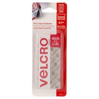 Velcro Thin Clear Fasteners (3.5 cm, Pack of 4)
