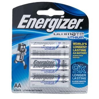 Energizer Ultimate Lithium AA Batteries (Pack of 4, 1.5V)