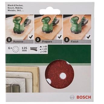Bosch Random Orbit Sander Sheet (125 mm, Pack of 6)