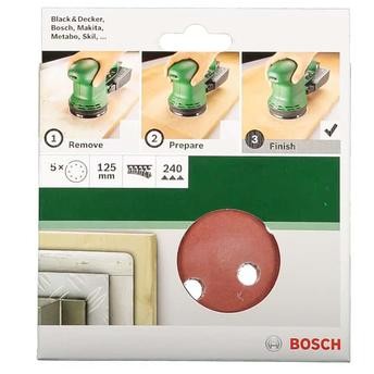 Bosch G240 Velcro Random Orbit (125 mm, Pack of 5)
