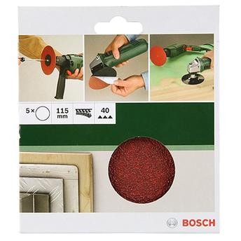 Bosch G40 Angle Grinder Drill Sanding Sheet (125 mm, Pack of 5)