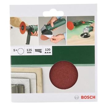 Bosch G120 Angle Grinder Dril Sanding Sheet (125 mm, Red, Pack of 5)