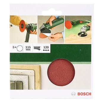 Bosch 120 Grit Sanding Sheet for Angle Grinders (115 mm, Pack of 5)