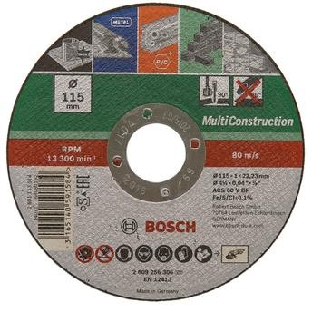 Bosch 2609256306 Straight Cutting MultiConstruction Disc (115 x 1 mm)