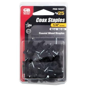 Gardner Bender Plastic Insulated Coaxial Staple Pack (0.6 cm, 25 Pc.)
