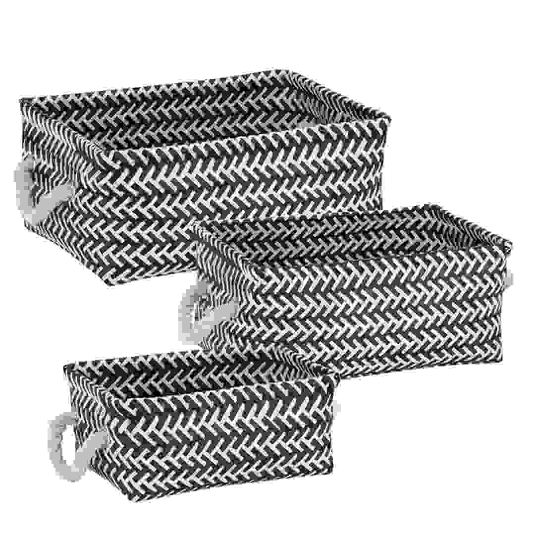 Honey-Can-Do Zig Zag Nesting Basket (Set of 3, Black)