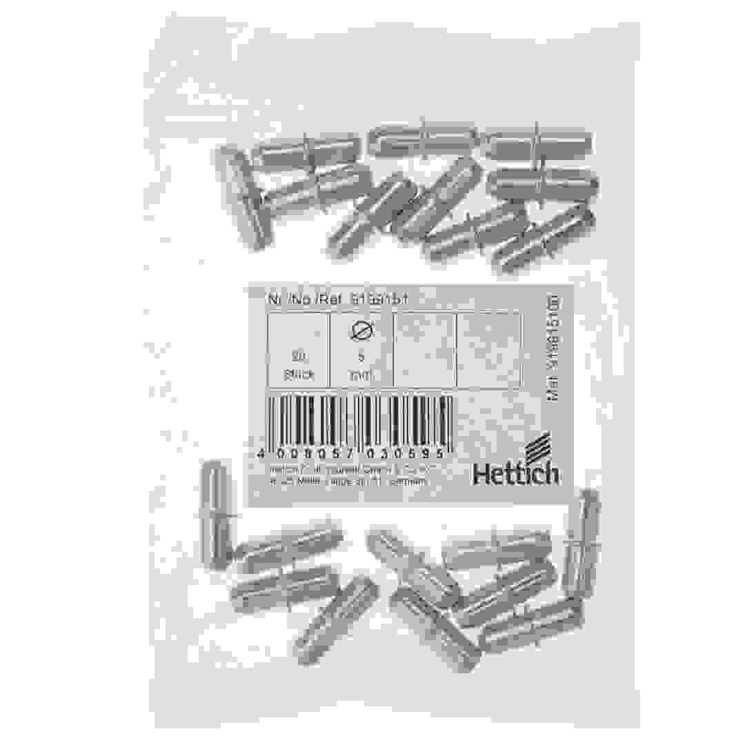 Hettich Push-In Shelf Support (5 x 20 mm, Zinc)