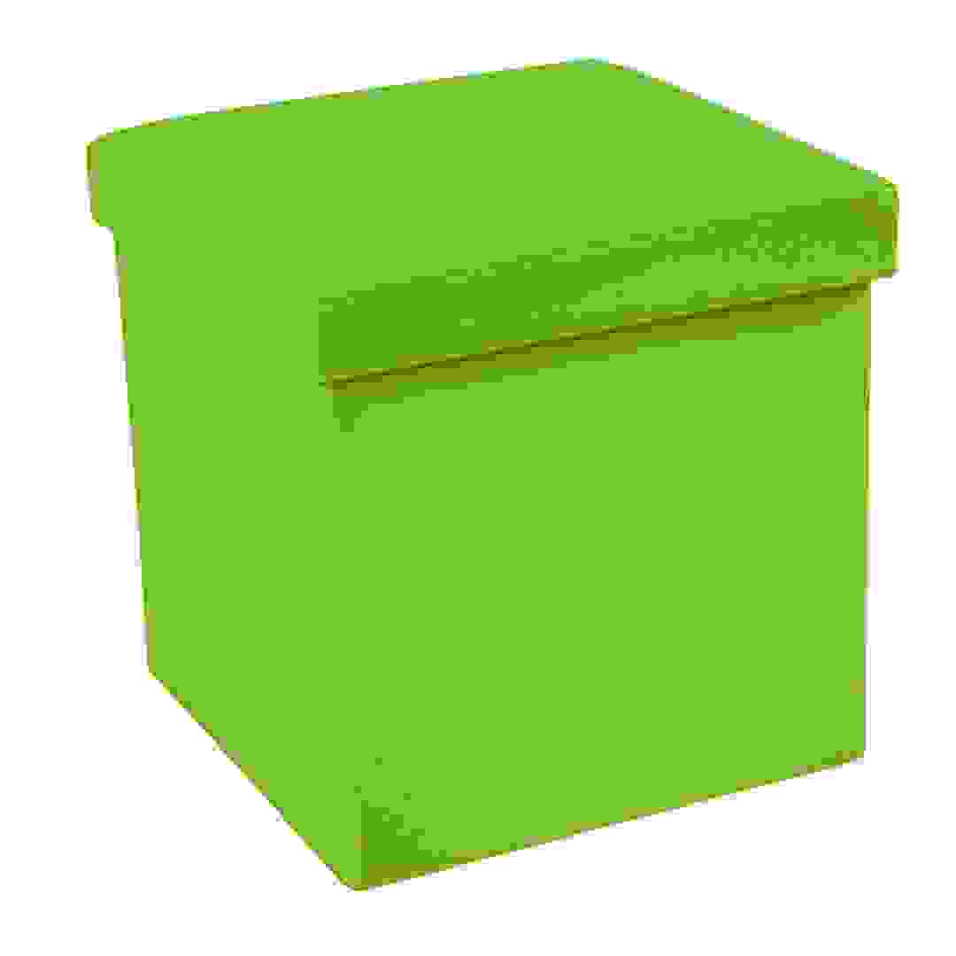 Foldable Storage Ottoman (38 x 38 cm, Green)