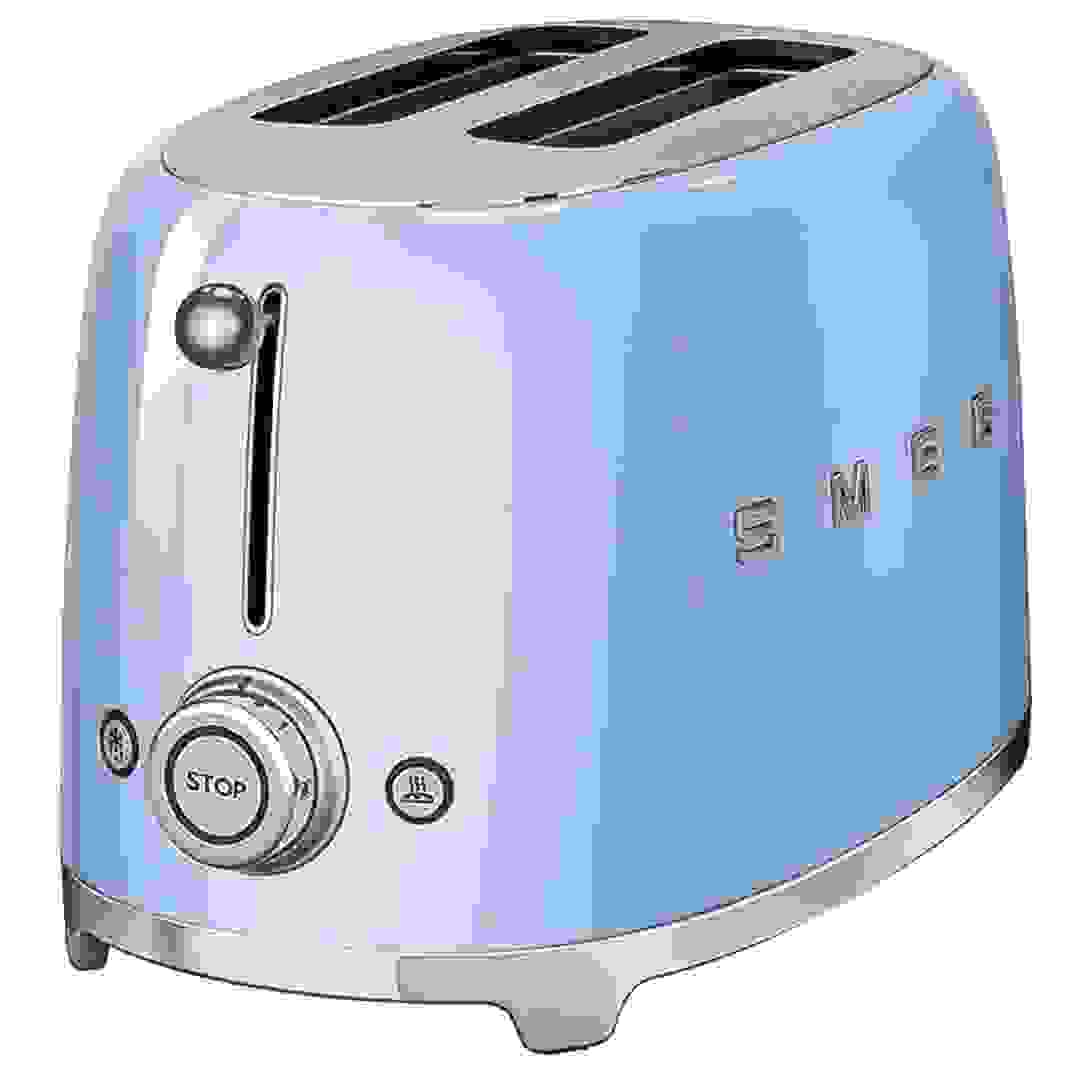 SMEG TSF01PBUK Stainless Steel 2-Slice Retro Toaster (950 W, Pastel Blue)