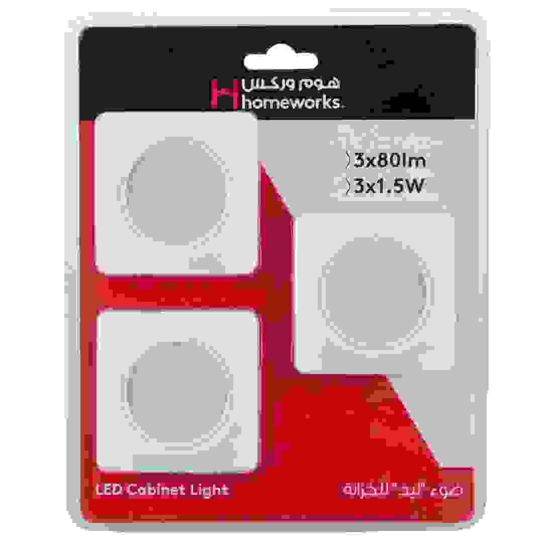 Homeworks 4.5 W LED Square Cabinet Light Kit (Pack of 3)