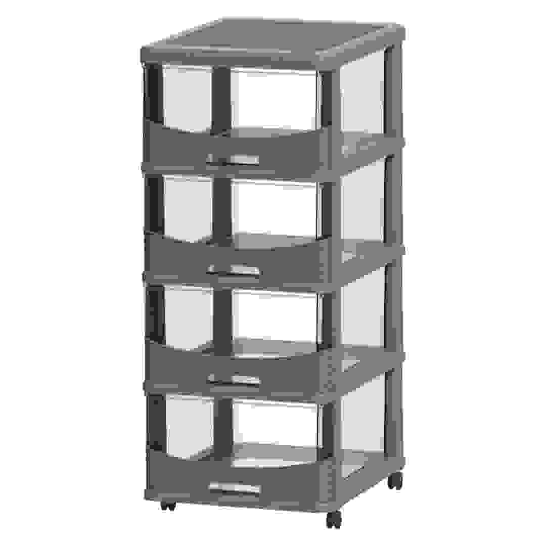 Cosmoplast 4-Tier Rattan Storage Cabinet (50 x 40 x 92 cm)