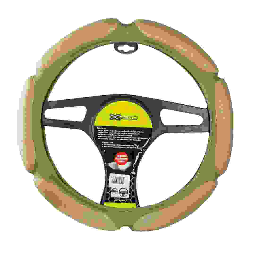 X-cessories Racing Grip Steering Wheel Cover (Leather, Light Brown)