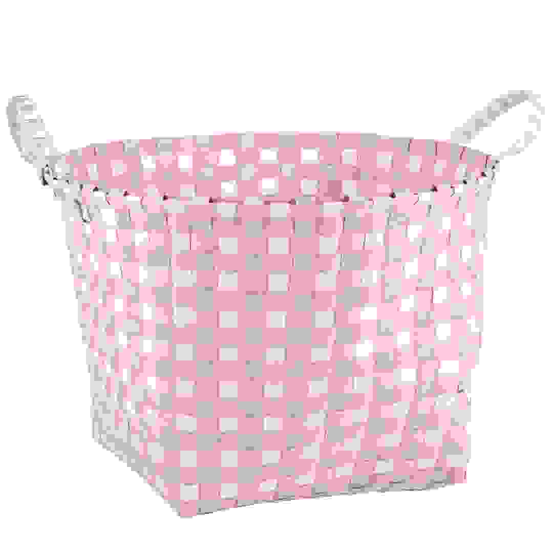 Honey-Can-Do Woven Basket (40.6 x 27.9 cm, Pink)