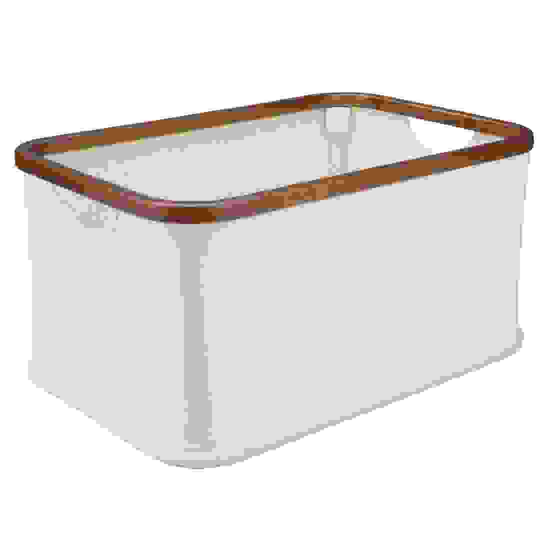 سلة تخزين إنترديزاين متوسطة (45 × 30 × 22 سم، بيج)