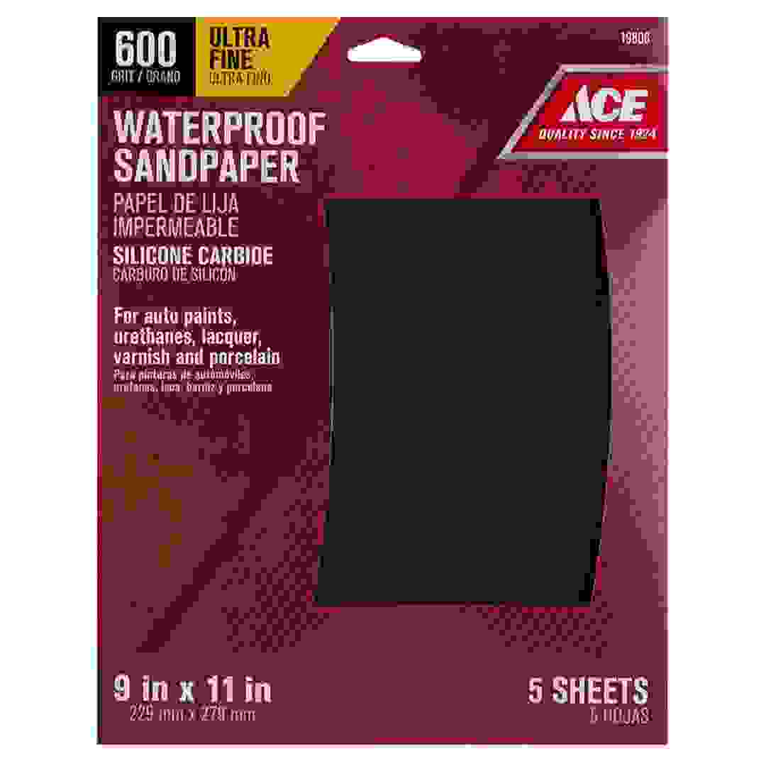 Ace Fine Sanding Sandpaper (Pack of 5, 22.9 x 27.9 cm)