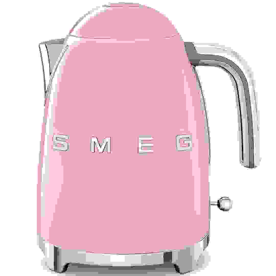 SMEG 50's Retro Style Aesthetic Kettle (3000 W, 1.7 L, Pink)