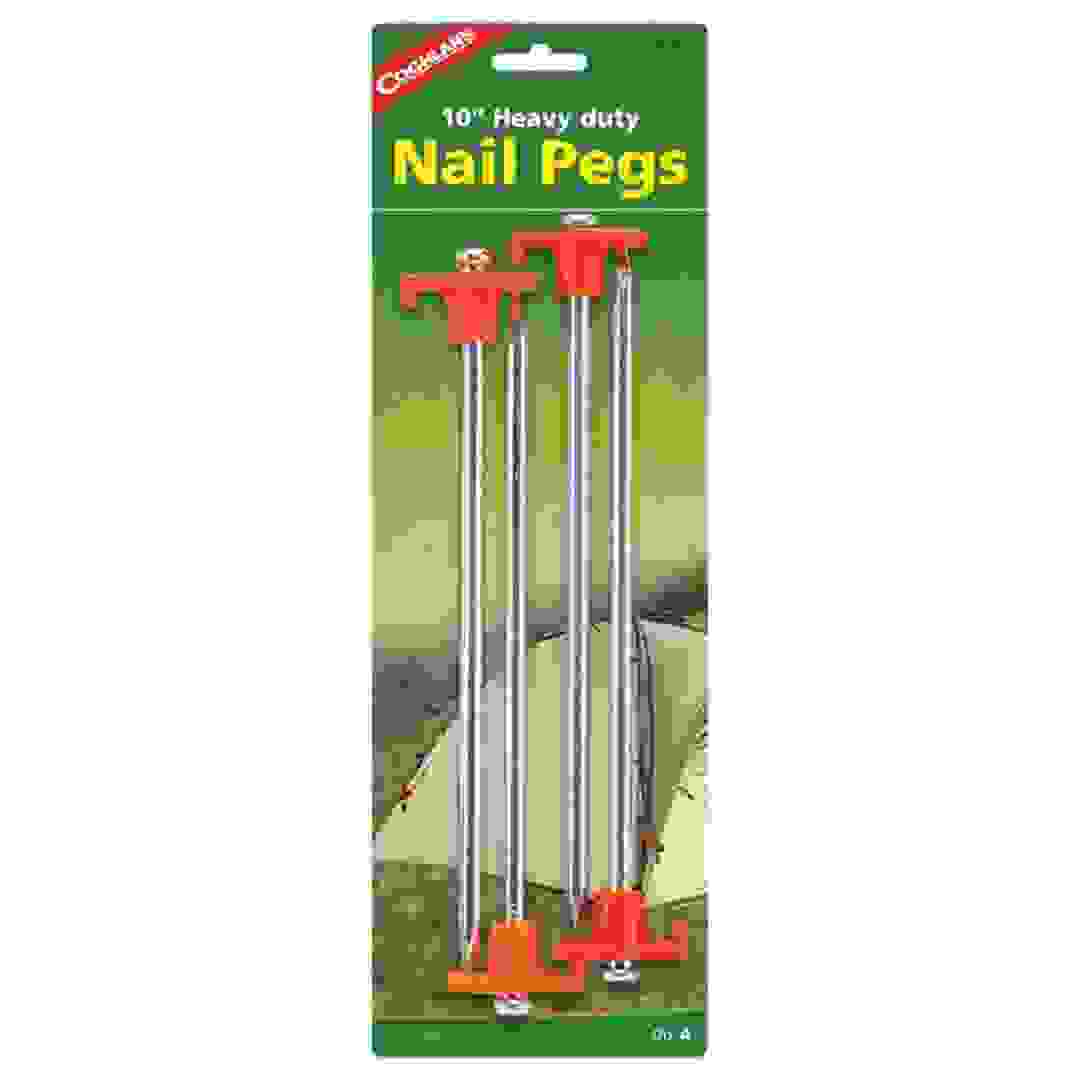 Coghlan's Stake Nail Pegs (25.4 cm, Pack of 4, Silver & Orange)