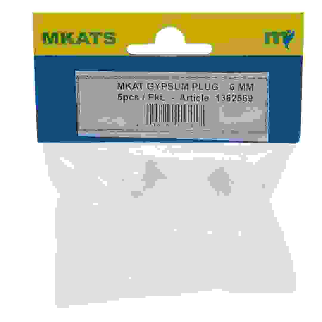 MKATS Gypsum Plug (6 mm, Pack of 5, White)