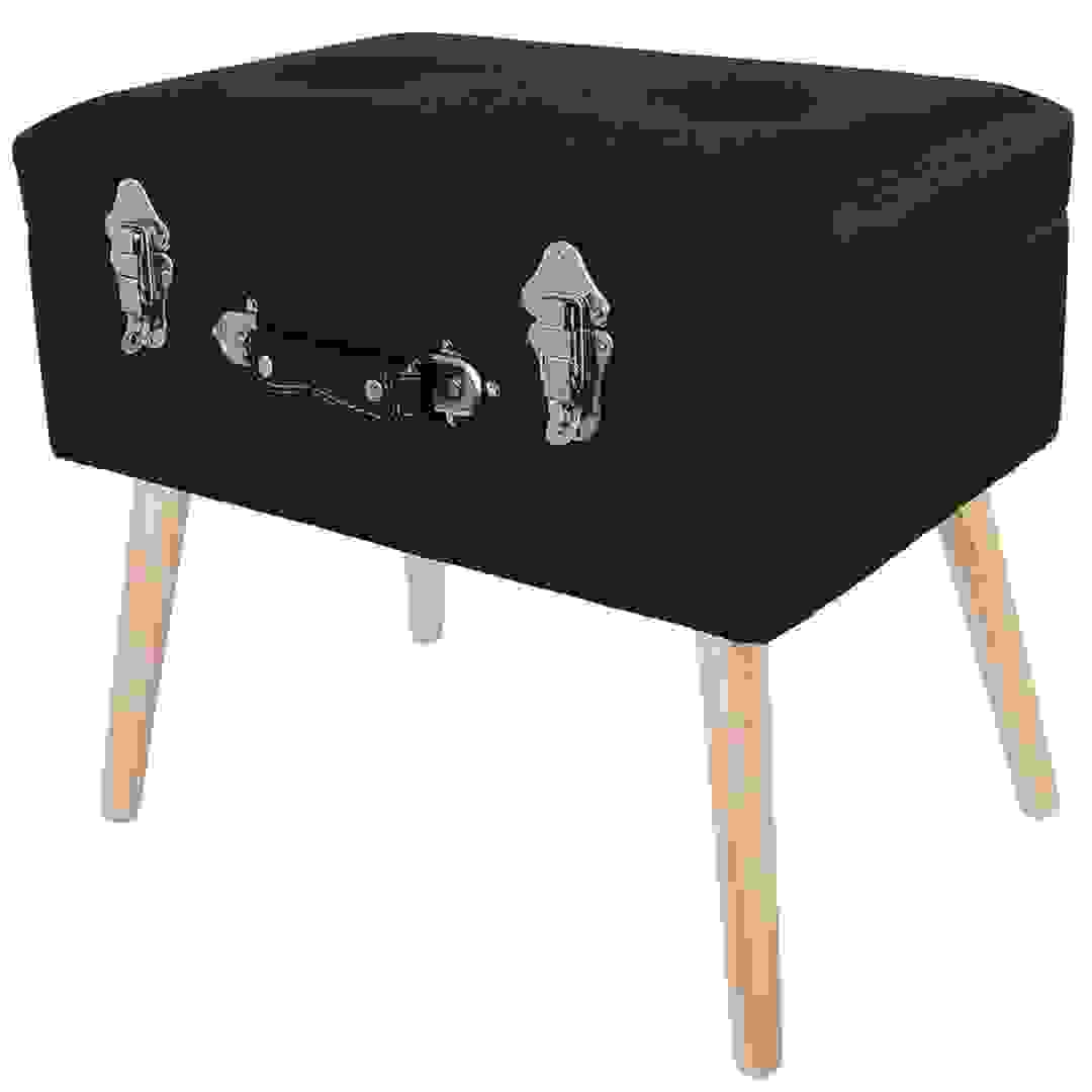 مقعد هوم ديكو فاكتوري بتصميم حقيبة سفر (45 × 36 × 50.5 سم، أسود)