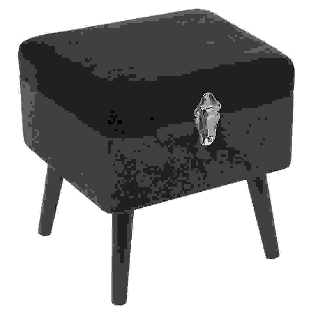 مقعد هوم ديكو فاكتوري بمساحة تخزين (40 × 33.5 × 40 سم، أسود)