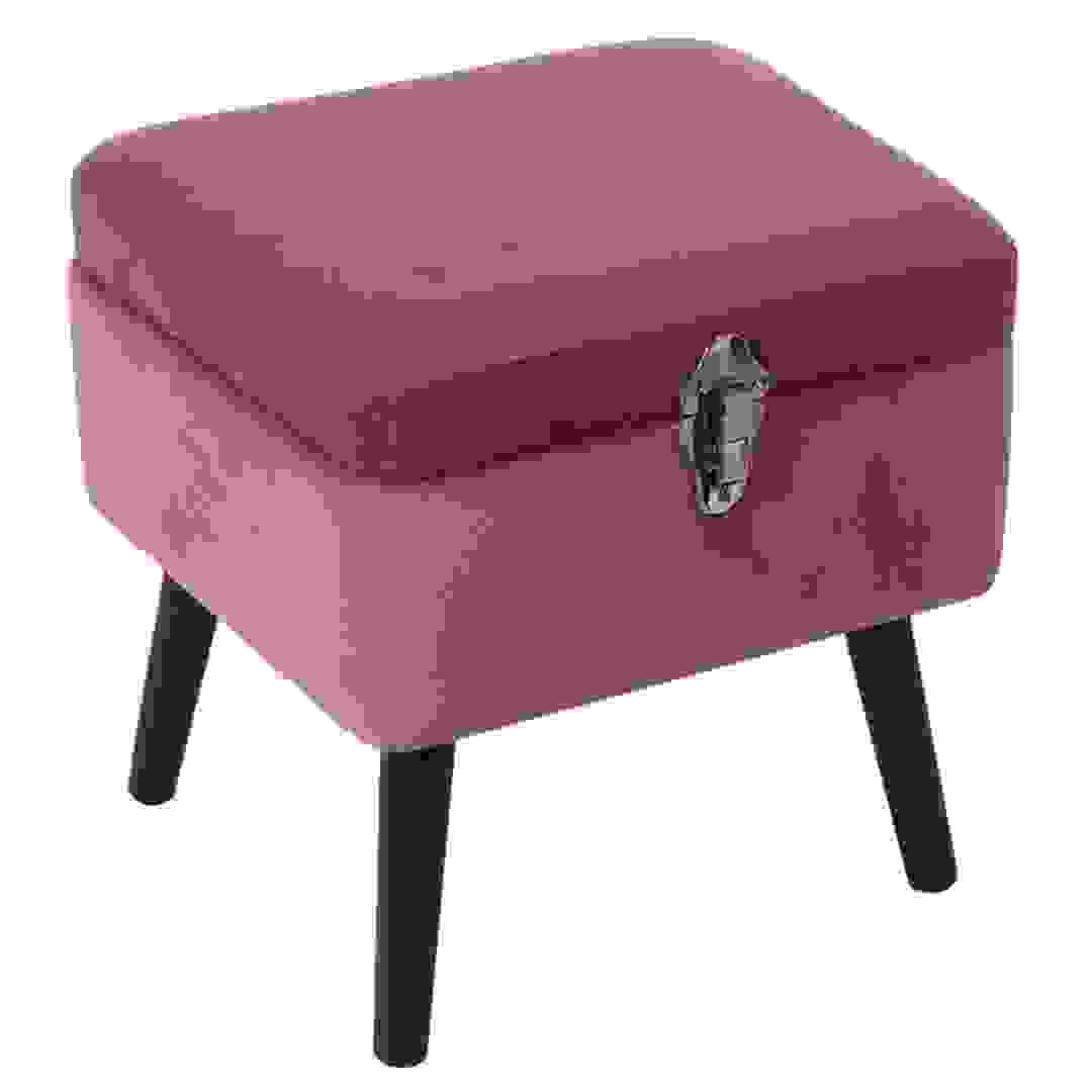 مقعد هوم ديكو فاكتوري بمساحة تخزين (40 × 33.5 × 40 سم، وردي)