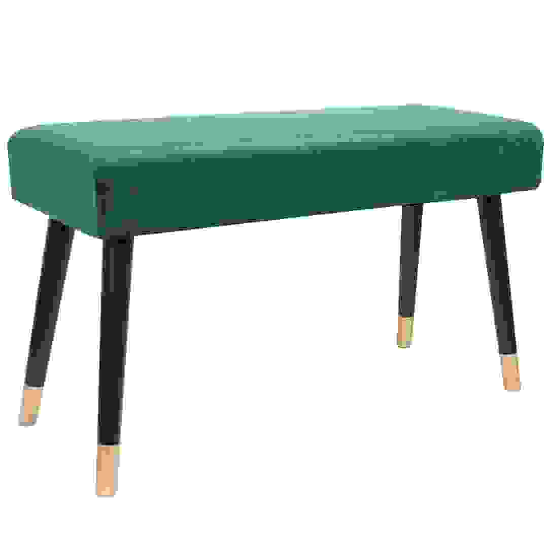 مقعد هوم ديكو فاكتوري مخملي (78.5 × 30 × 45 سم، أخضر)