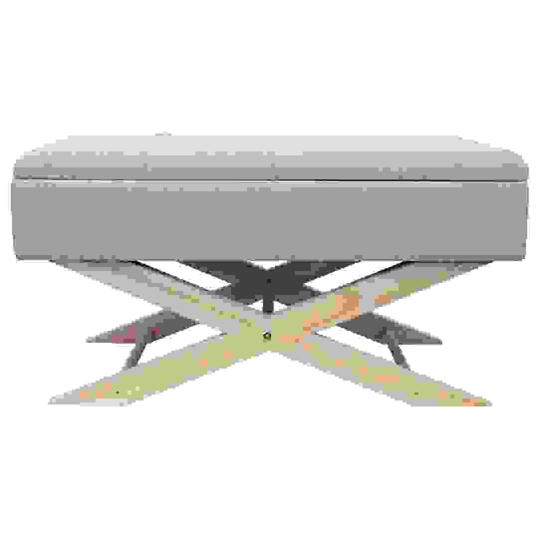 مقعد هوم ديكو فاكتوري قابل للطي مع مساحة تخزين (82.2 × 43.7 × 19.7 سم، رمادي)