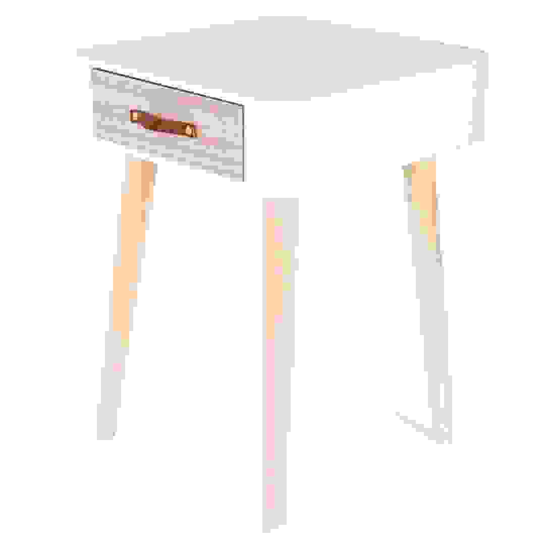 طاولة هوم ديكو فاكتوري 1 درج لجانب السرير (35 × 35 × 47.8 سم، أبيض)
