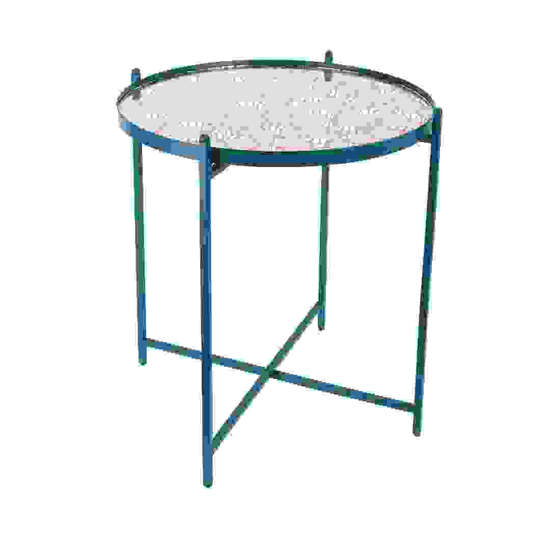 طاولة هوم ديكو فاكتوري جانبية معدنية (50 × 43، أزرق)