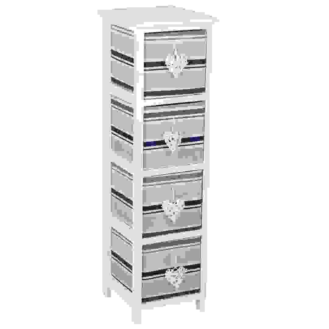 Wilko 4-Drawer Storage Unit (26 x 28 x 90 cm)
